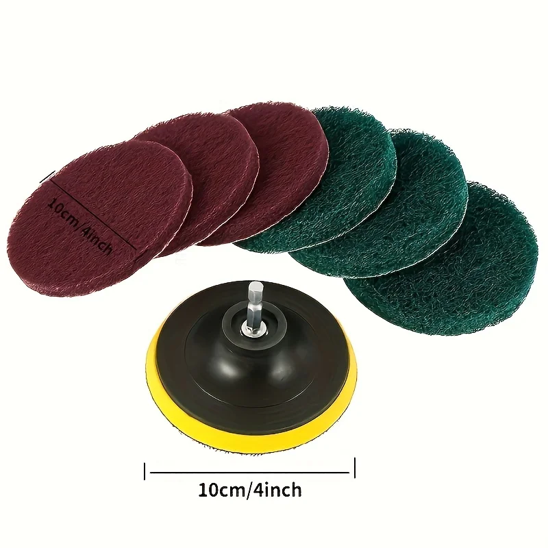 

5/8pcs Drill Bit Electric Brush, Tile Floor Scrubber Scrubbing Pad, Disc Pad Bracket Cleaning Kit For Bathroom Kitchen Cleaning