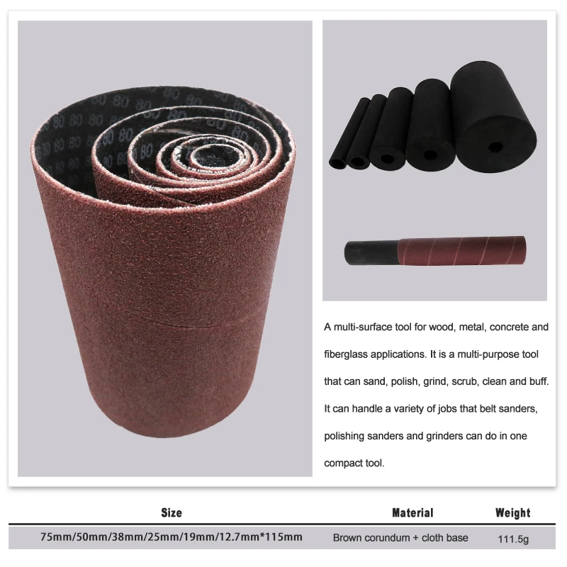 6 Pcs Spindle Sanding Sleeves 80/120/240 Grits 115mm Aluminum Oxide Abrasive for Sanding Resurfacing or Other Types of Metal