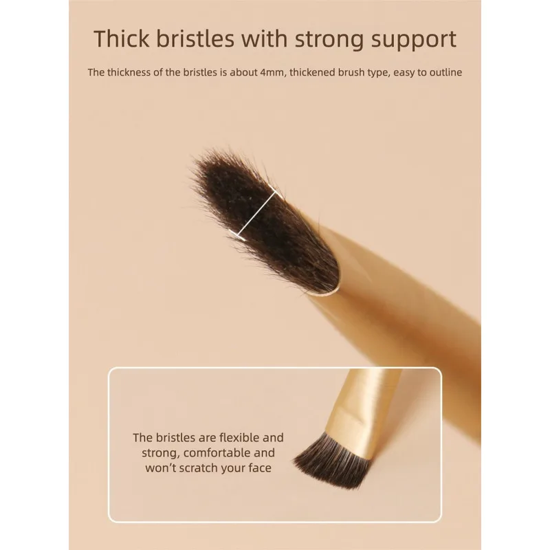 Anti-aging Bamboo Z49 Animal Hair Soft Bristles Angled Head Beginner Large Eyebrow Brush Handmade Convenient Portable
