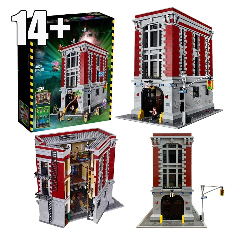 

HOT IN 4634PCS FIT 75827 Ghostbusters Firehouse Headquarters Building Blocks Model Bricks Christmas Birthday Gifts Home Decor