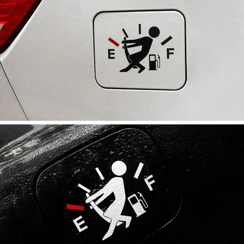 Car Stickers High Gas Consumption Stickers Angry Boys Adjust Fuel Gauge Empty Stickers Auto Waterproof DIY Decor
