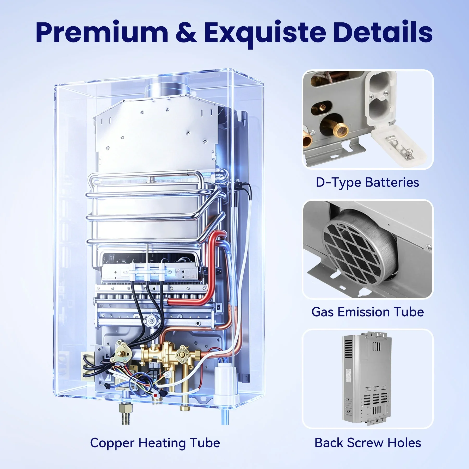 SIHAO 6L-18L Tankless Instant LPG Gas Hot Water Heater, Complete with Shower Accessory Kit, Portable Water Heating Appliance for Household Bathroom & Outdoor Camping Shower Use 8