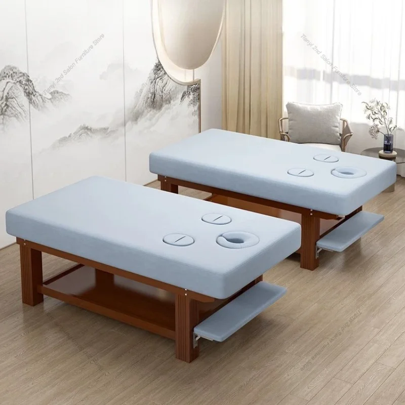 

Italian Style Solid Wood Massage Bed Nordic Beauty Salon Massage Bed High-end Salon Furniture Стол Массажный Складной FYMT