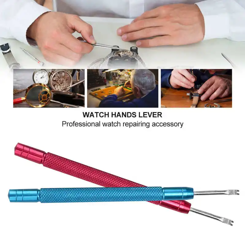 2Pcs Watch Hands Lever Watch Needle Lifting Removing Watch Repair Accessory (Red Blue) for Watchmaker Watch Repair Tools