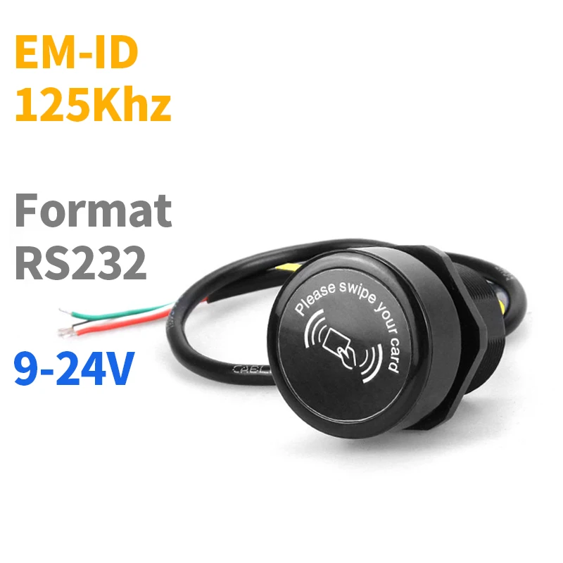 New Arrival Mini Reader 24V IC NFC Format RS232 RS485 Access Card Reader 125khz Waterproof Suitable for Access Control System
