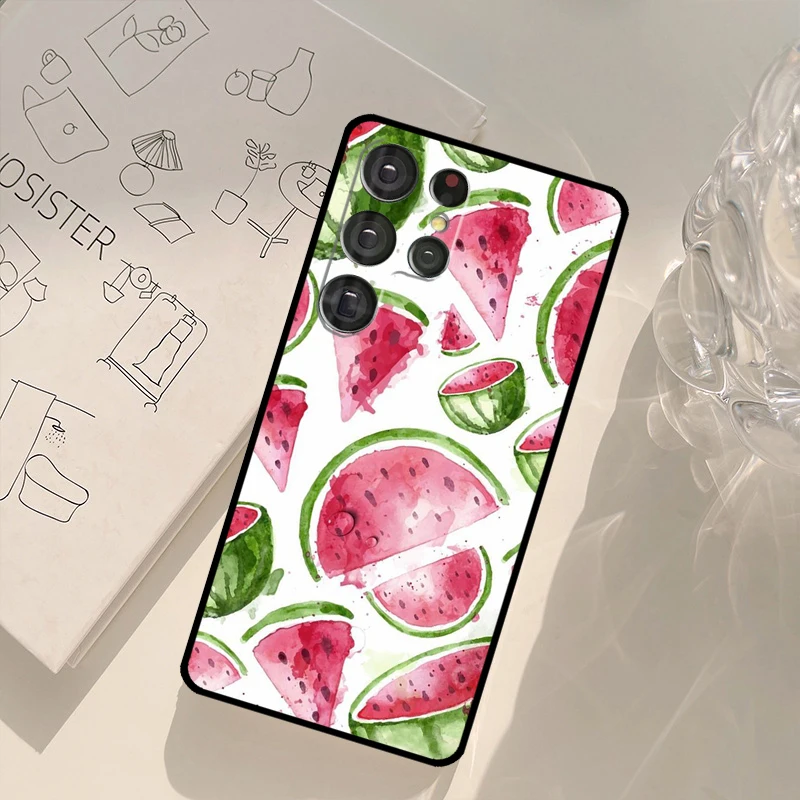 Summer Fruit Watermelon Case For Samsung Galaxy S23 S21 S22 Ultra S20 FE S8 S9 S10 Plus Note 10 Note 20 Ultra Cover