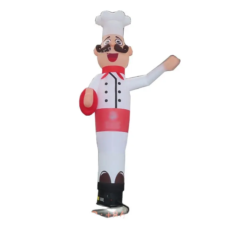 Waving Hands 4mH Inflatable Chef Cook Air Dancer Dancing Fly Funny Guy For Restaurant Advertising