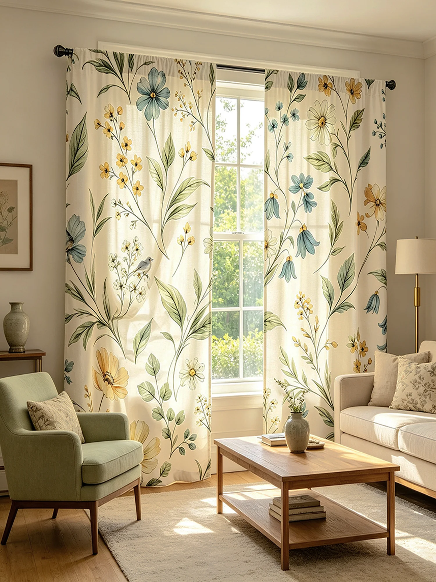 2PCS Watercolor Wildflower Pri - огляд і ціна Blackout Curtain Nursery