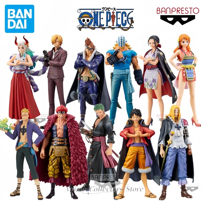 Bandai BANPRESTOONE PIECE Figure DXF Monkey D. Luffy Sanji Anime Character Model Toy Desktop Ornaments Figure Collection Gift