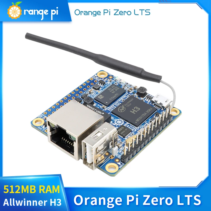 Orange Pi Zero LTS 512MB RAM H3 Quad-Core Single Board Computer Wifi 100M Ethernet Run Android Ubuntu Debian per OPI Zero LTS