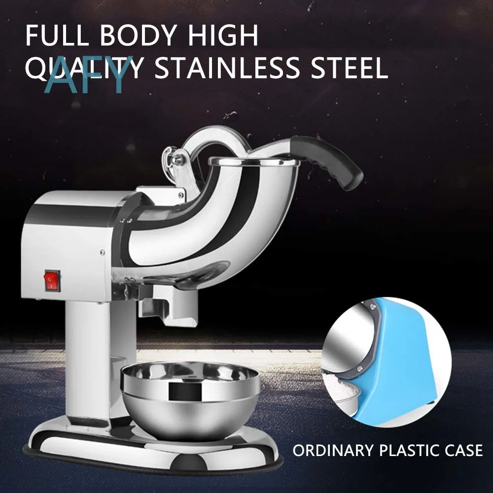 100 kg/H Ice Slush Crusher for Commercial Use Double Blade Ice Shaver Machine for Smoothie Bar Cafe Restaurant Food Service