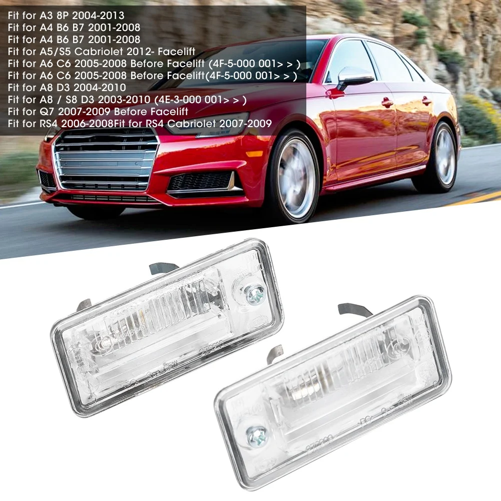 8E0807430A 8E0807430B Pair of License Plate Light 8E0807430A 8E0807430B Fit for     C6  D3  RS4 License Plate Light