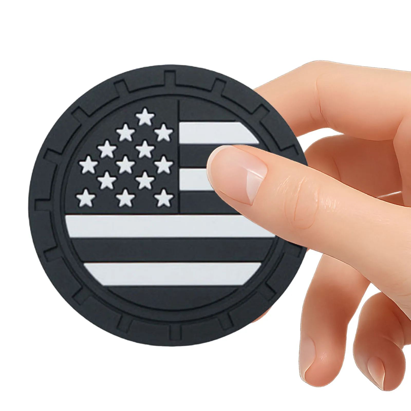 2pcs Car Cup Holder Coasters with American Flag Pattern Anti Slip Shockproof Drink Mat Vehicle Interior Decor Accessories - view 2