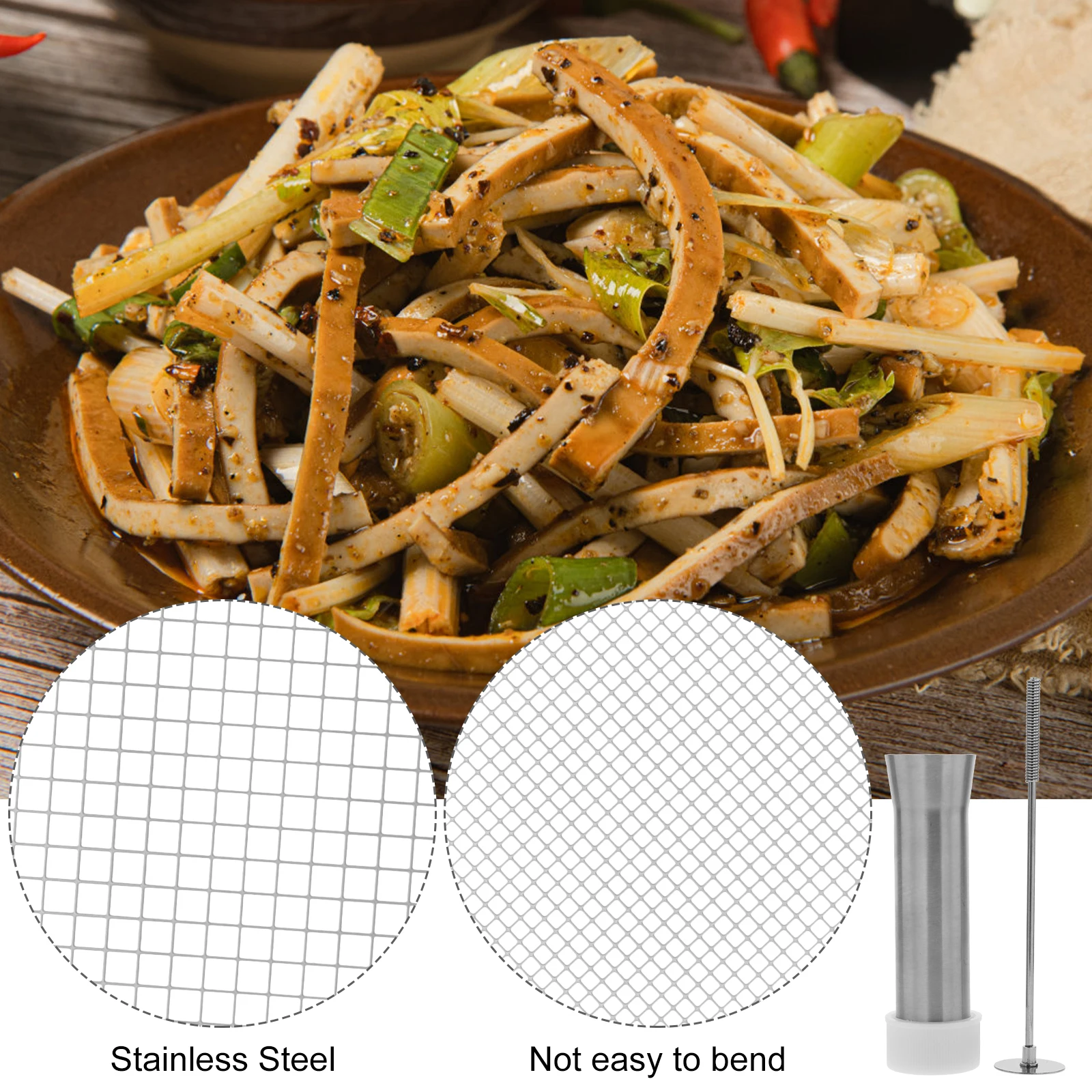 

1Set Stainless Steel Tofu Press Tool Kitchen Tofu Cutter with Container Multi-Function Grater for Shredding Slicing Convenient