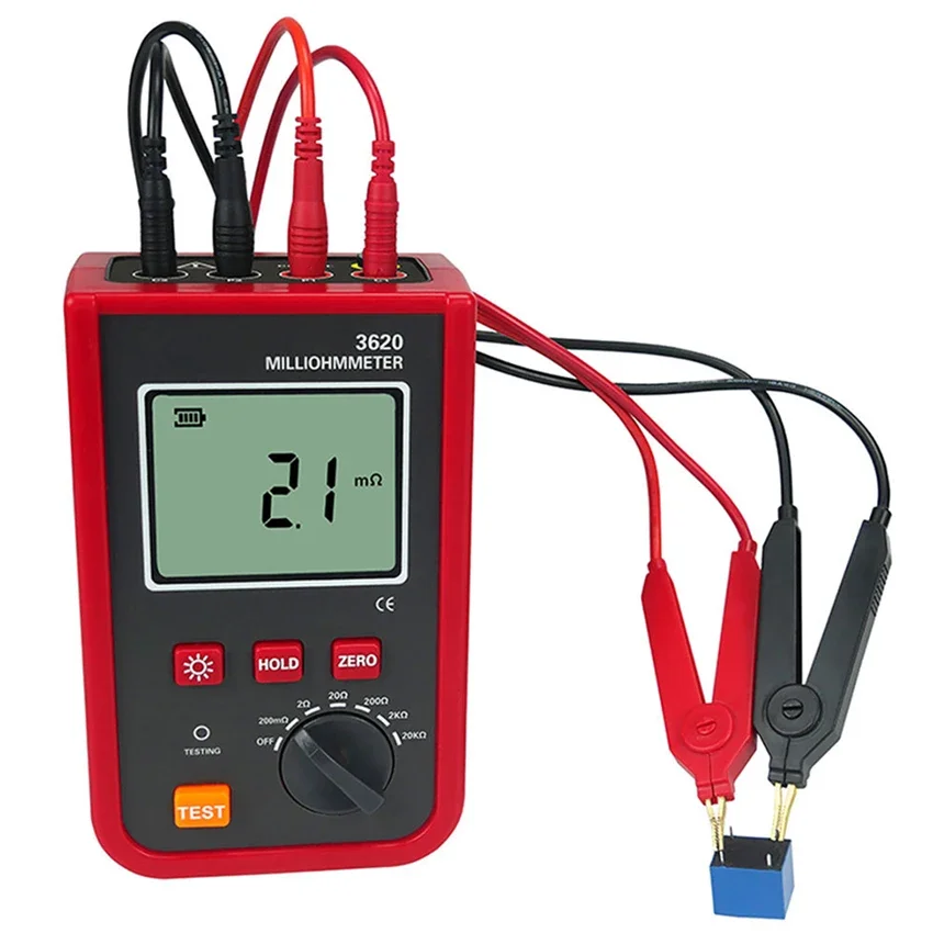 ETCR3620 Portable Milliohmmeter 1.2A 20kΩ DC Low Value Resistance Tester Precision 4-wire Method AC/DC 2 Channel Detector