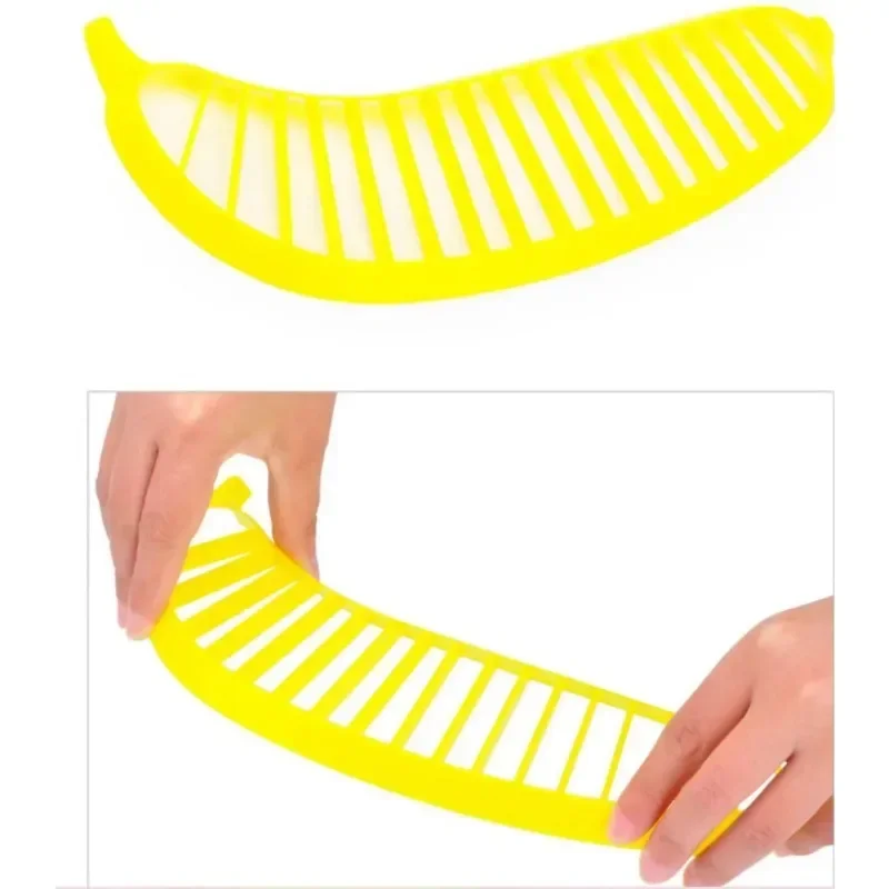 

Kitchen Gadgets Plastic Banana Slicer Cutter Fruit Vegetable Tools Salad Maker Banana Chopper Kitchen Tools Cooking Cut