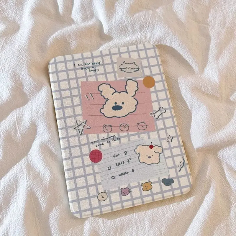 チェック柄の子犬360-°-ipad-第8-9-10世代-109インチ-air4-5-6-11インチ-タブレットケース-air7-mini7-第11世代-2025-pro-105インチ-カバー用回転ケース