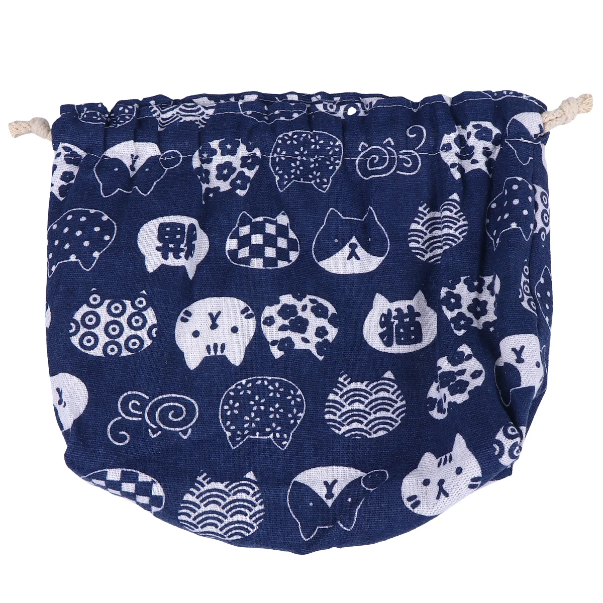 Girl Japanese Drawstring Lunch Box Bag Work Tote Bags Ravel Cotton Dust Linen Foldable Laundry Basket Bento