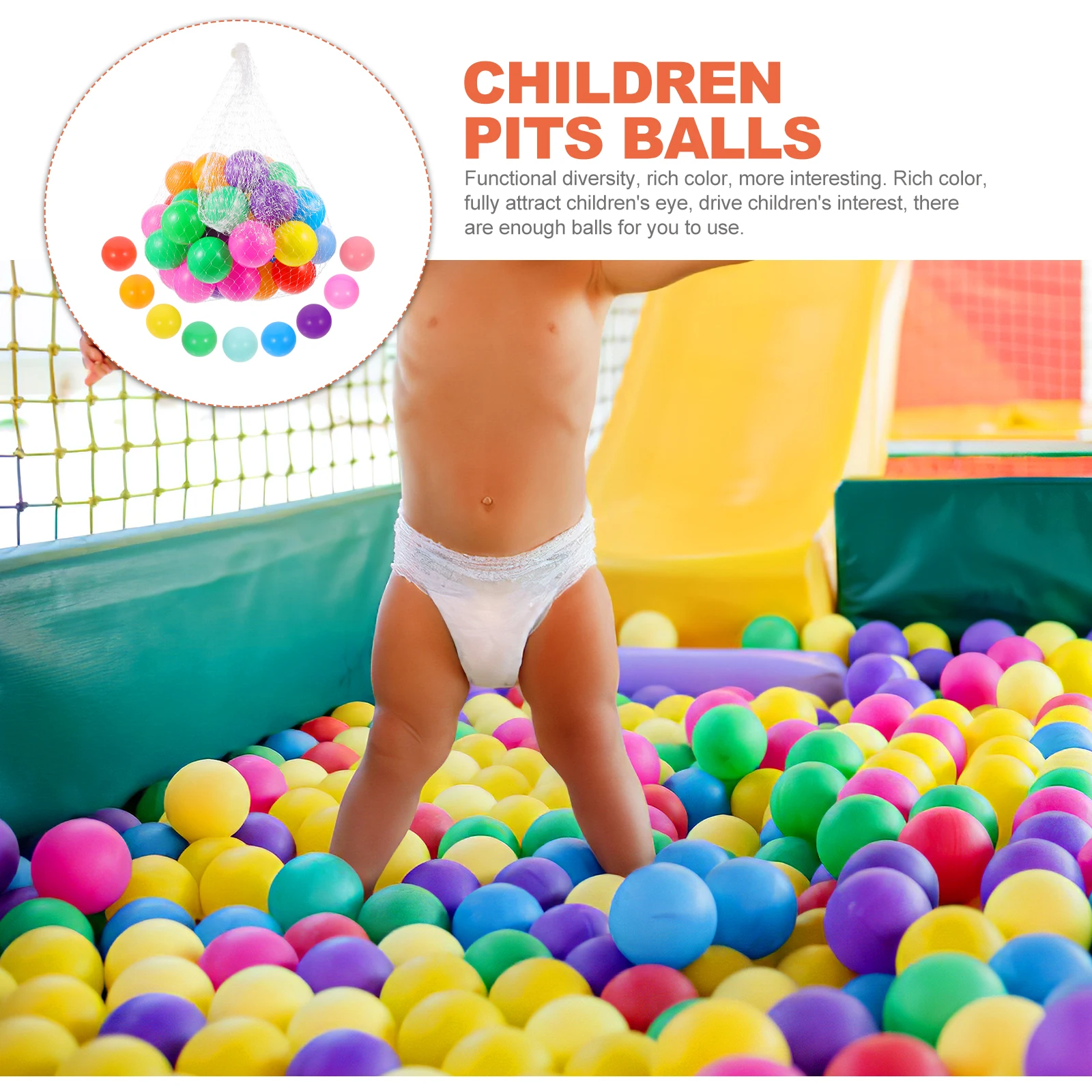 50 stuks ronde plastic ballen felgekleurde oceaanstijl ballen voor ballpits speeltenten peuterzwembaden binnen buiten