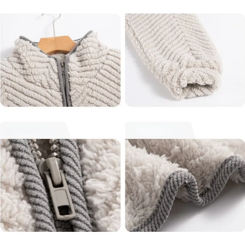 2024 New Winter Coral Velvet Pajamas Women's Long Sleeve Padded Plus Size Sleepwear Warm Autumn Zipper Flannel Loungewear Set