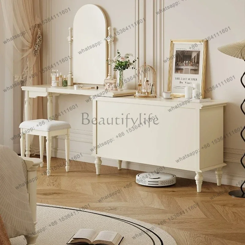 FG European Modern Vanity Table Luxury Women Makeup Drawers Storage Dressing Table Comfortable Beauty Vestidores Trendy Furnitur