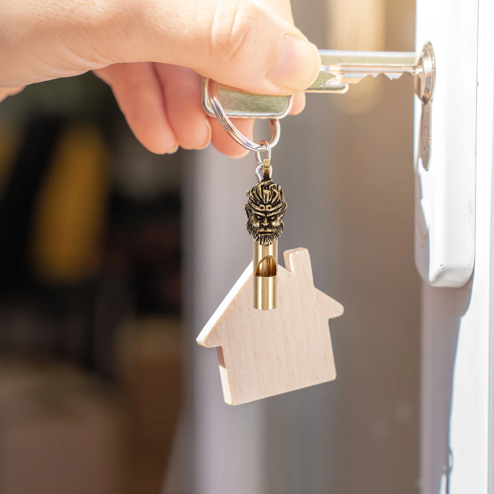 Outdoor Emergency Whistle Keychain Brass Survival Portable Loud Whistle for Camping Hiking Sports Safety Tool Camping Supply