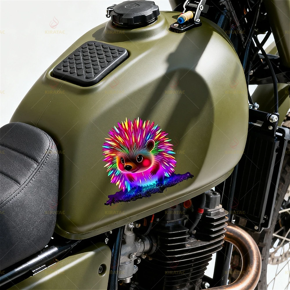 1개 화려한 네온 귀여운 고슴도치 자동차 스티커 방수 자동차 창문 문 오토바이 헬멧 페어링 연료 탱크 비닐 데칼