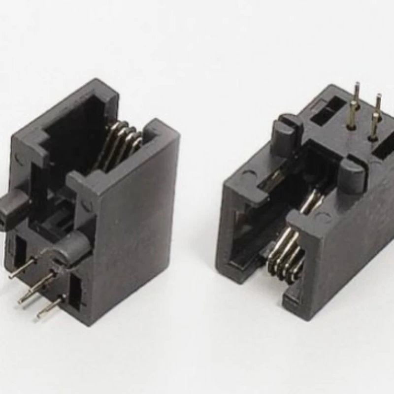 10PCS RJ9 Telephone Socket Curved Pin 95001 4P4C 6P6C 6P4C 8P8C Female Jack Pcb Connector