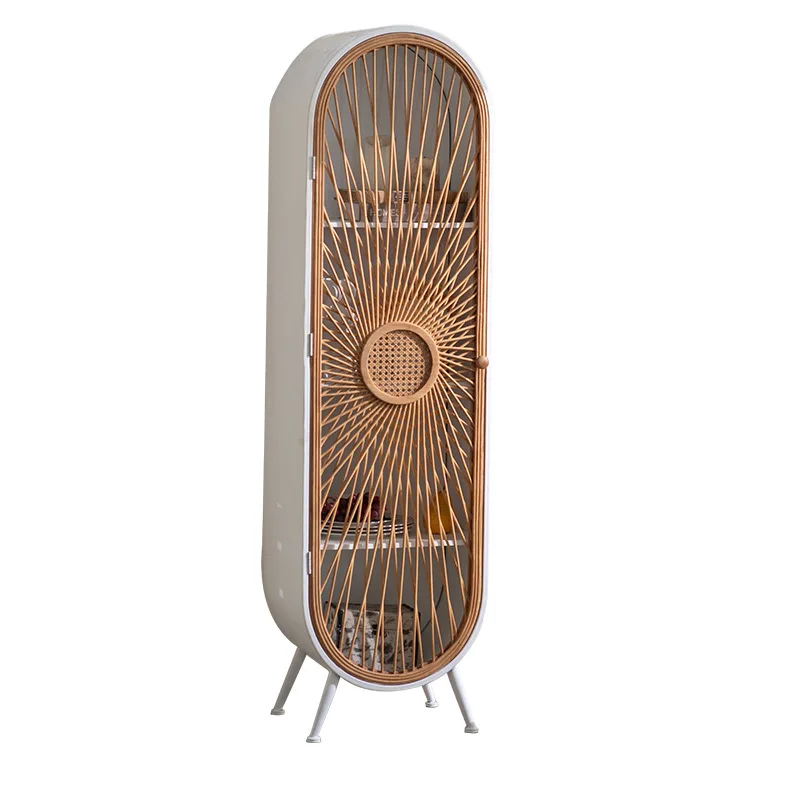 

Japanese-style rattan arched, multi-layer storage locker, ultra-thin simple display cabinet