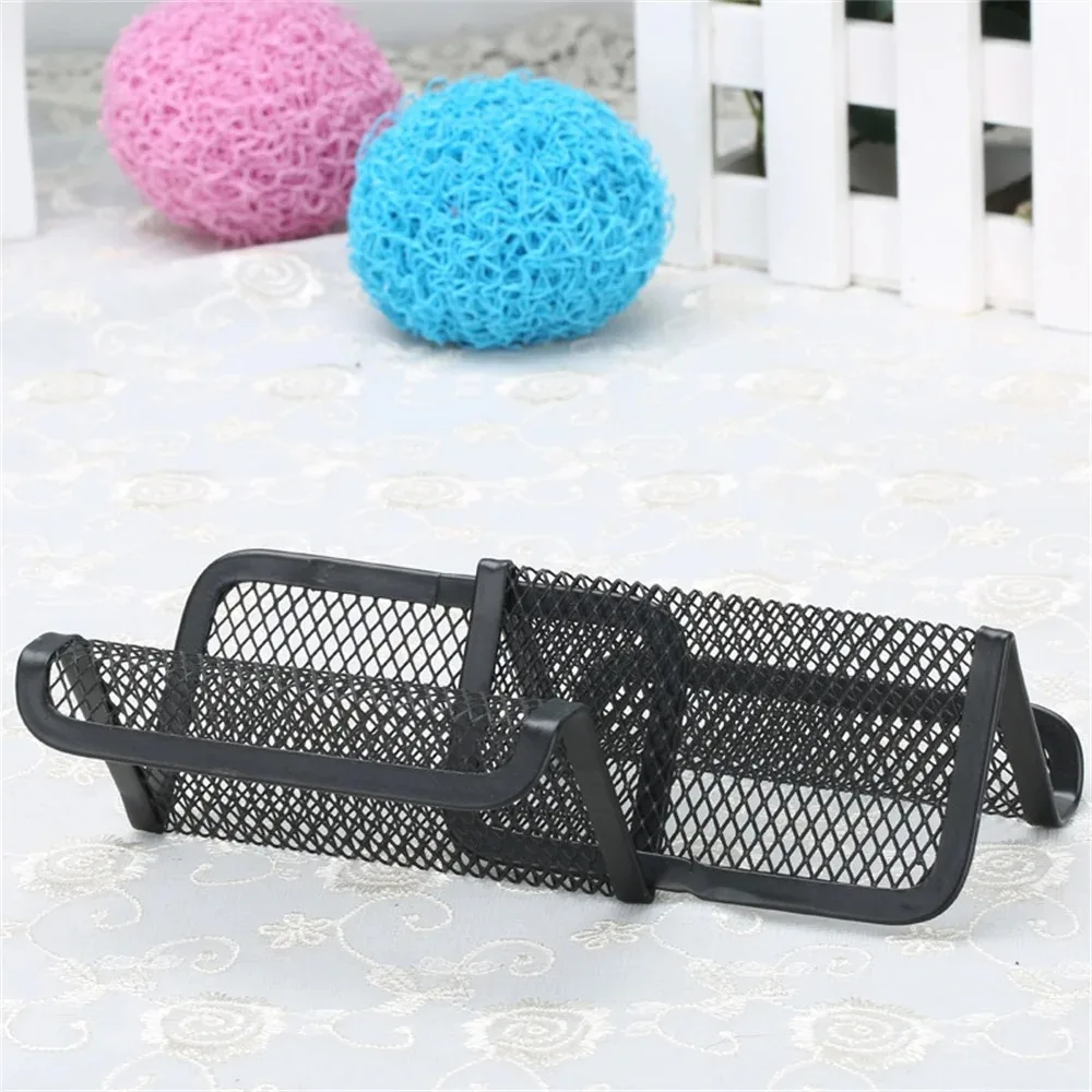 High Quality Portable Mesh Business Card Holder Metal Multi-purpose Name Card Stand Durable Cards Storage Shelf