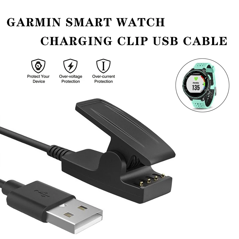 Cargador USB para reloj inteligente Garmin Forerunner 30/35/235/230/630/735 Lily 2 XT, Cable Vivomove Trend/HR Approach S20, Cable de carga