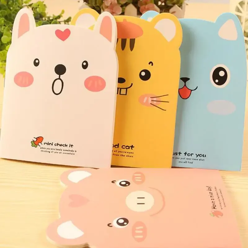 Colors Small Animal Notepad Creative Stationery Cute Pig Book Cartoon Portable Student Present  Sticky Memo Pad Cute Stationery