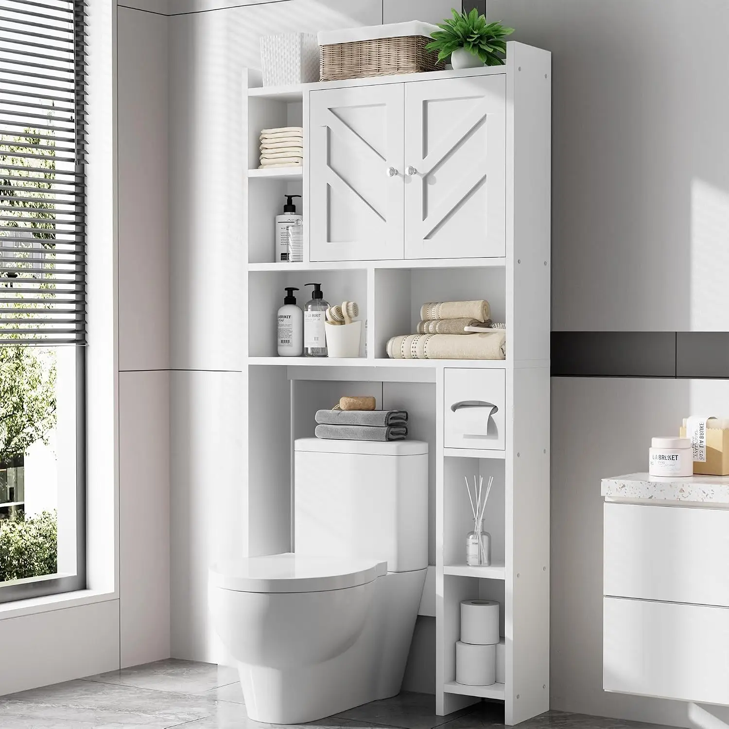 Over the Toilet Storage Cabinet, Freestanding Storage Cabinet Over Toilet, Bathroom Storages Organizer, Customized