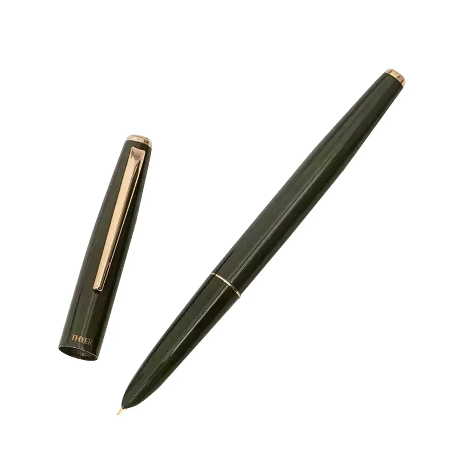 10th Anniversary Fountain Pen Olive Green High End Smooth Writing Ink Pen Suitable for THYER All Metal Dark Pointed Gift Pen