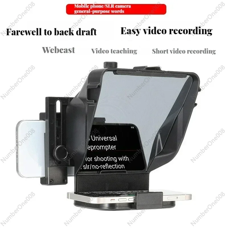 Teleprompter Universal para Smartphone e Câmera, Vidro Prompter 4K HD com Controle Remoto Sem Fio, para Gravação de Vídeo e Transmissão Ao Vivo