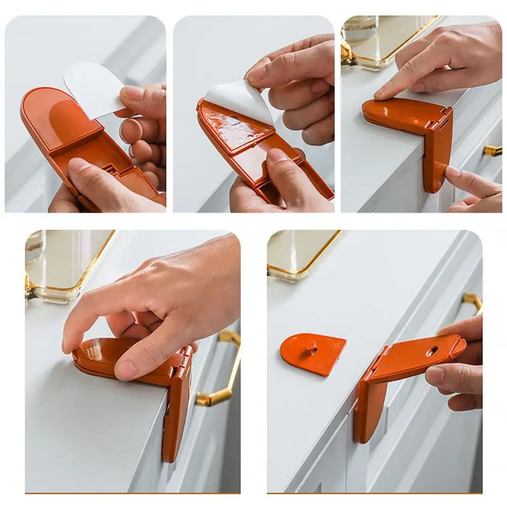 New Self-Adhesive Cabinet Lock Anti Pinch Hand Anti-opening Safety Lock Easy To Use Security Protection Lock Child