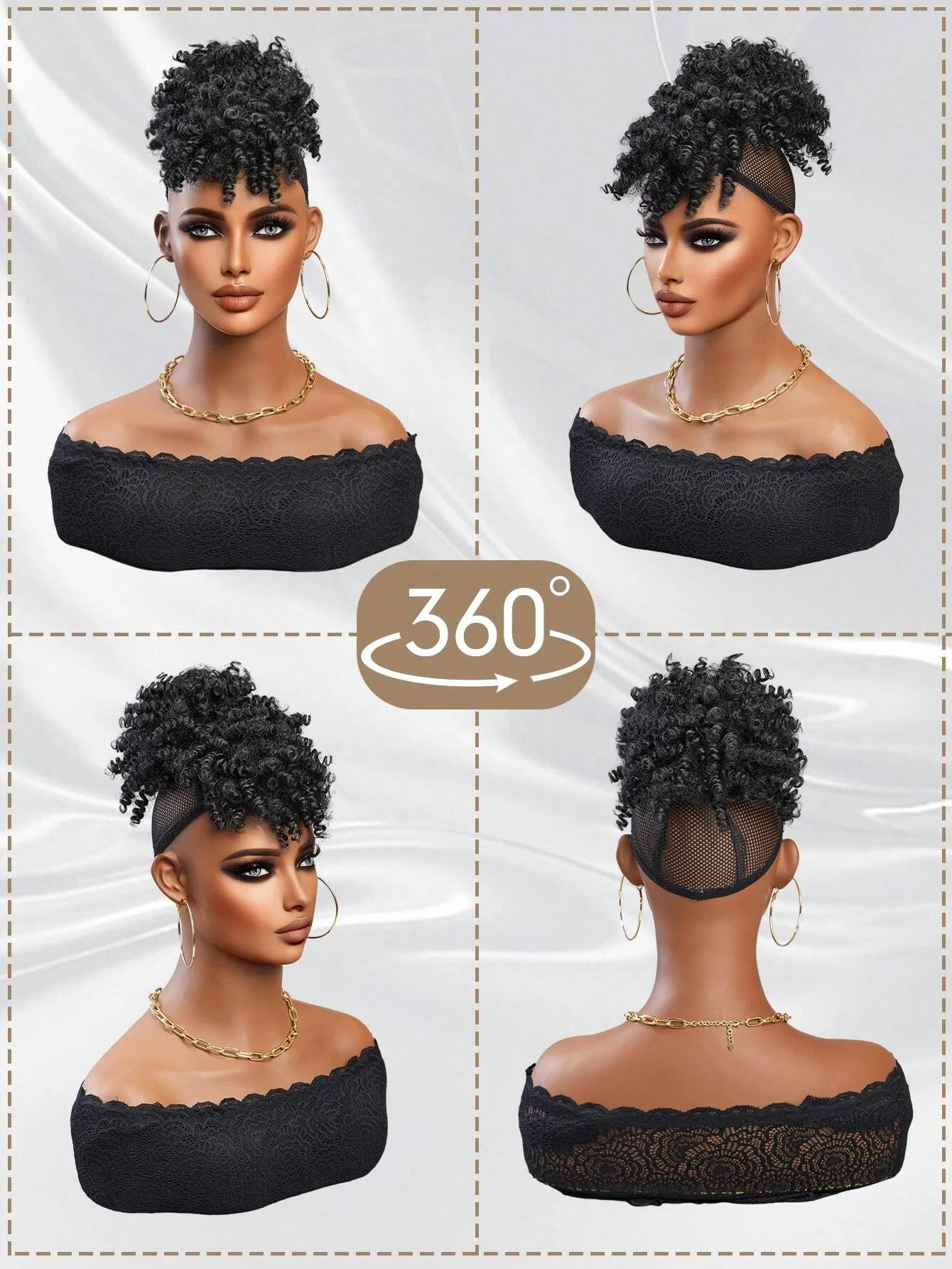 Afro Puff sznurek kucyk piny kręcone kucyk Updo włosy syntetyczny klips w Updo do kucyk