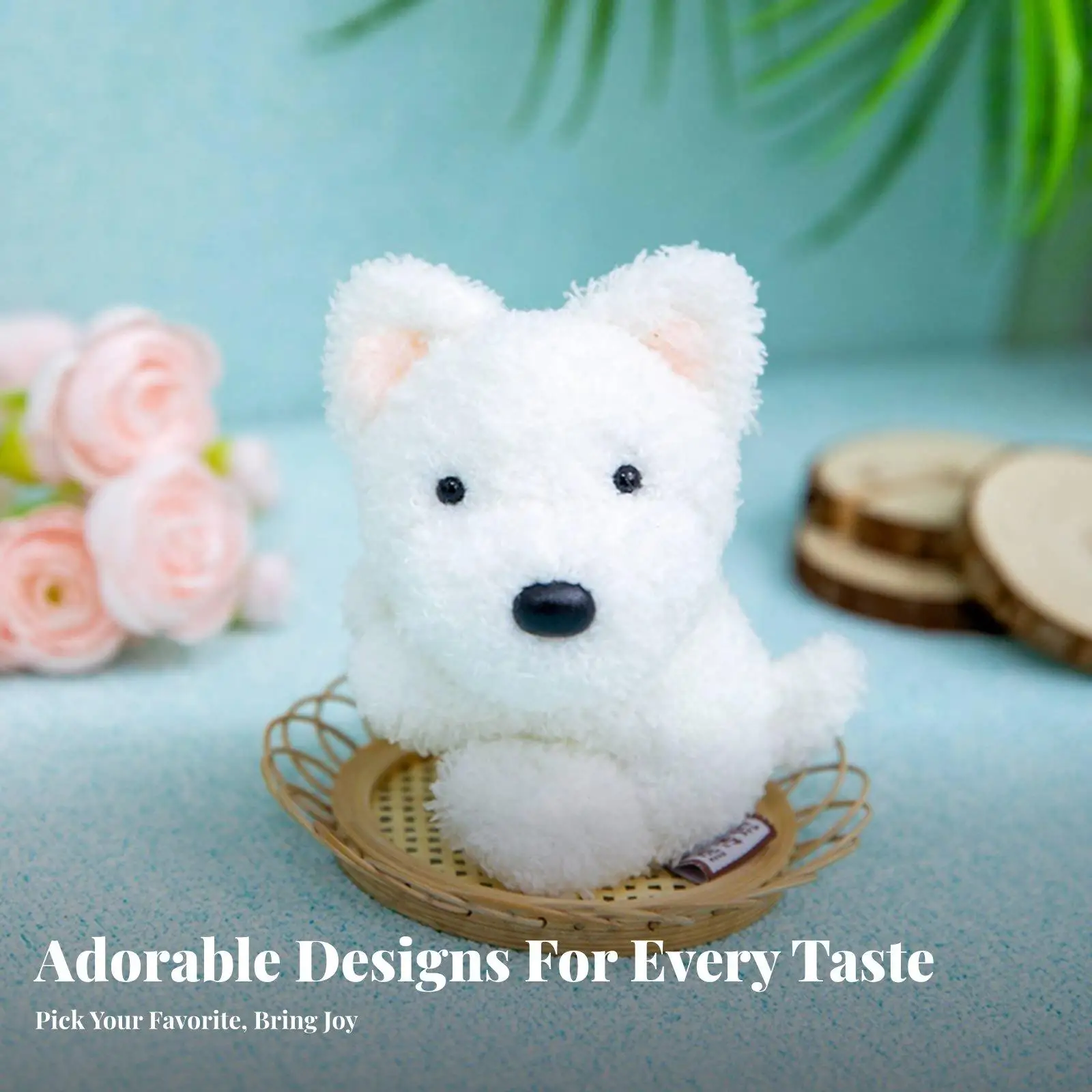 Miniature Dog Stuffed Toy Cute Soft Dog Figurine Stuffed Puppy Desk Companion for Office Workers, Students, Computer Screen