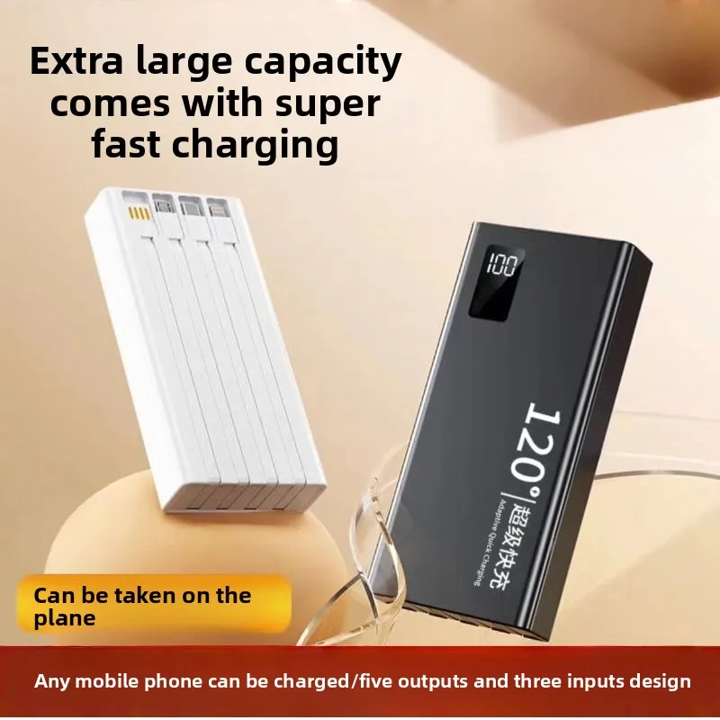 

Проводной мобильный источник питания сверхбольшой емкости 20 000 мАч, новый внешний аккумулятор с быстрой зарядкой Super 22,5 Вт, внешний аккумулятор