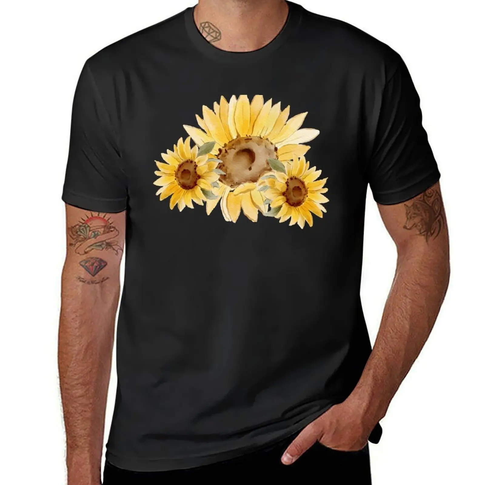 Yellow Sunflowers T-Shirt cute clothes hippie clothes plain white t shirts men