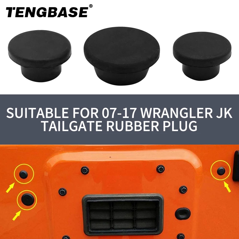 

Tailgate Rubber Plug 3Pcs Fit for Jeep Wrangler JK 2007 2008 2009 2010 2011 2012 2013 2014 2015 2016 2017 Black Car Door Frame