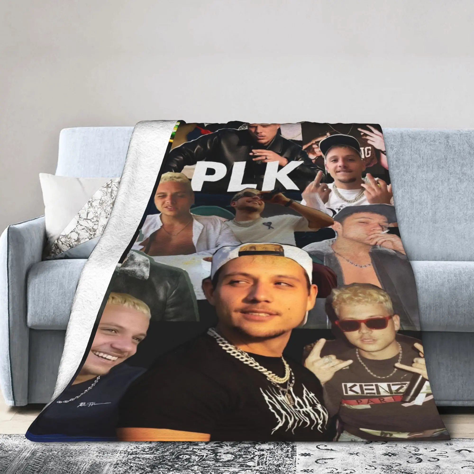 PLK French Rapper Photo Blankets Travel Office Flannel Throw Blanket For Bedroom Soft Custom Quality Bedspread Birthday Gift