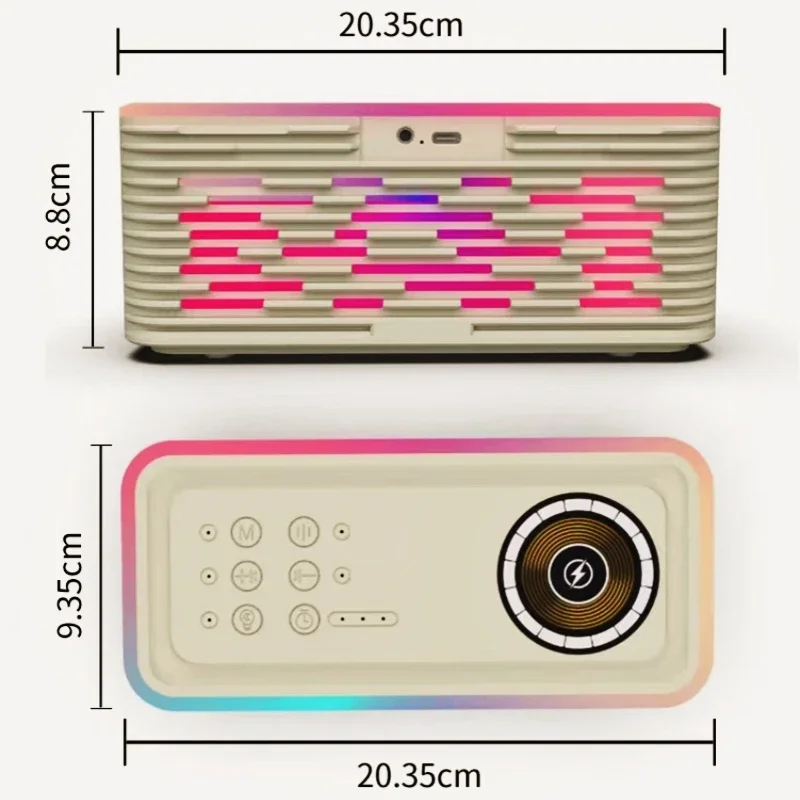 Multifunction 15W QI Fast Charging Wireless Charger Speakers With RGB Music Light Shock Subwoofer Portable Bluetooth Loudspeaker