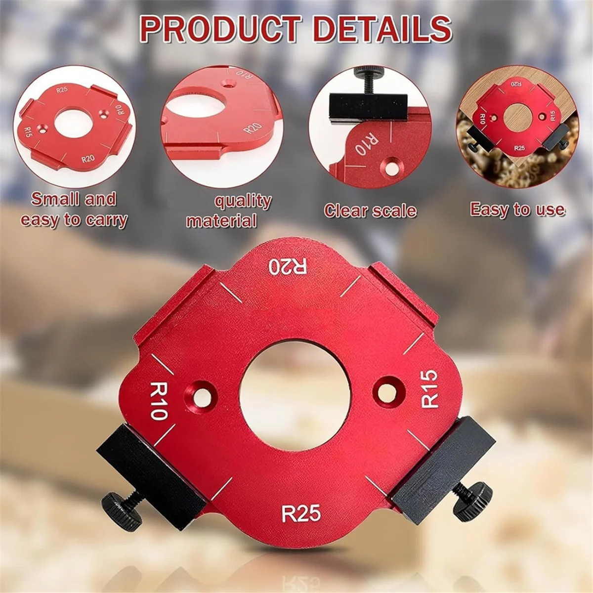 

A22I 2Pcs Router Templates for Woodworking, for Woodworking, 4 in 1 Arc Angle Positioning Template with Trimming Cutter