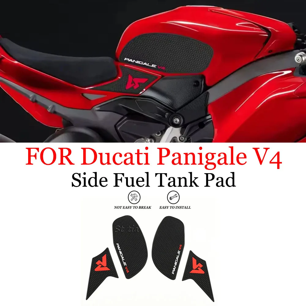 

Panigale V4 V4S 2025 Motorcycle Fuel Tank Pad Stickers Fit For Ducati Panigale V4 Panigale V4S 2025 Non-slip Side Fuel Tank Pad