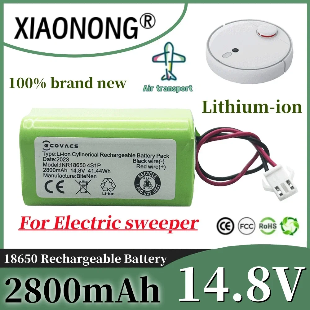 

14.8v 2.8Ah Li-ion SM plug battery for Cecotec Conga Excellence 950 990 Ecovacs Deebot DN621 601 Eufy RoboVac 35C Panda i7 V710