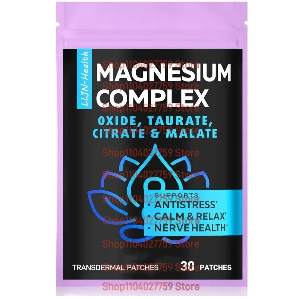 30 Patches Magnesium Citrate Transdermal Patches for Women & Men Relaxation, Muscle and Nerve Health