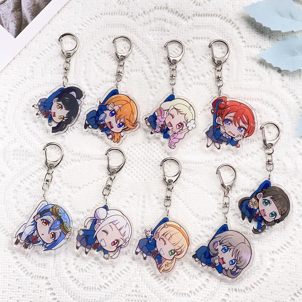 

9Pcs Anime Love Live! Superstar!! Car Keychain Acrylic Keyrings Bag Charms Cute Backpack Pendant Prop Decoration Friends Gifts