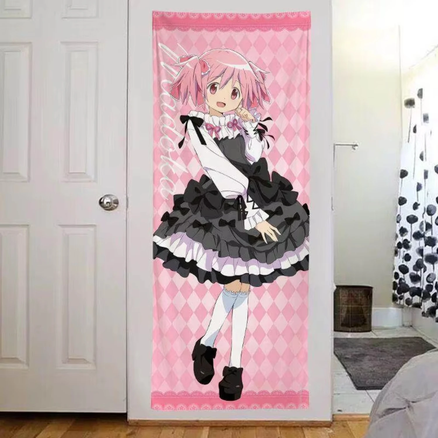 P-Puella Magi M-Madoka Magica Anime Tapestry KKaname Madoka and Akemi Homura Wall Hanging for Dorm Bedroom Background Wall Decor