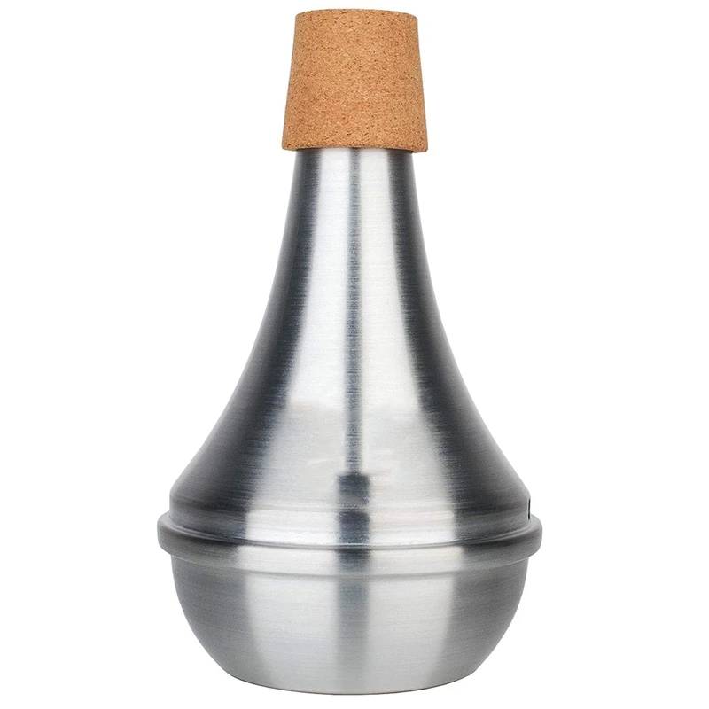 Aluminum Alloy Trumpet Mute Mute Anti-Disturbance Mute Mute Cork Edge Protection (80%-90% Sound Reduction) Durable 14.6 X 9.1Cm